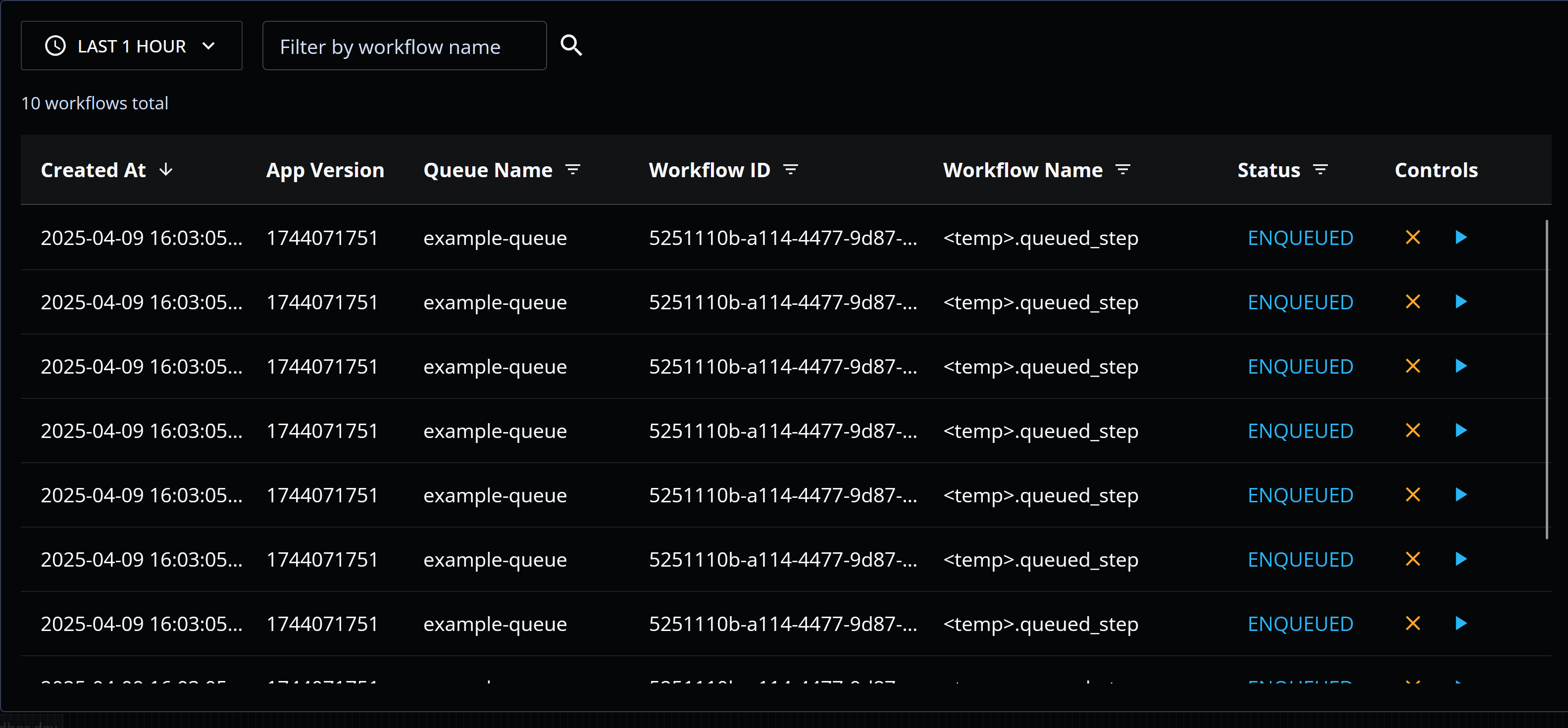 Workflow List