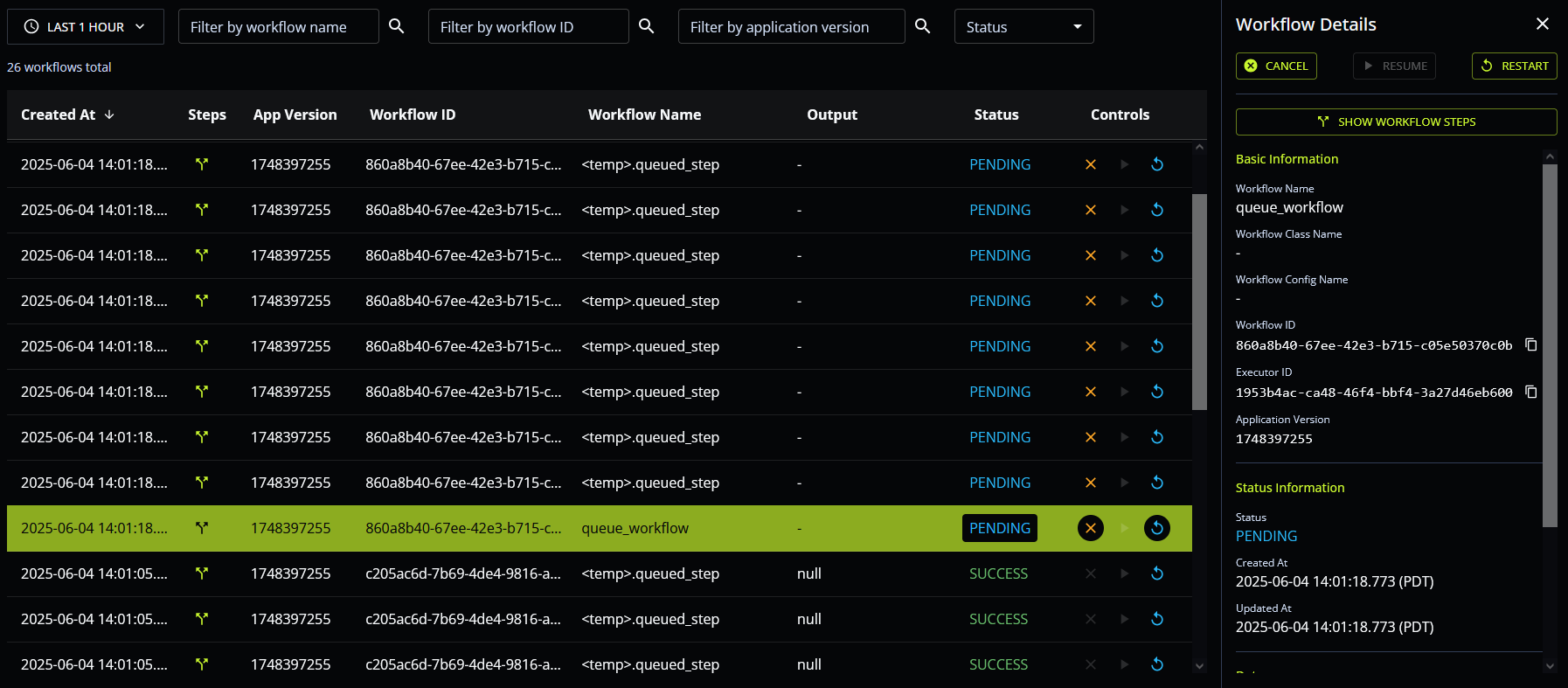 Workflow List